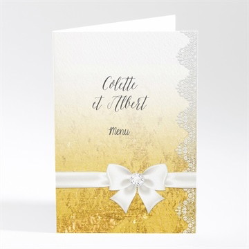 Menu anniversaire de mariage joli noeud or