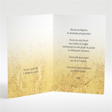 Menu anniversaire de mariage joli noeud or - Intérieur du menu