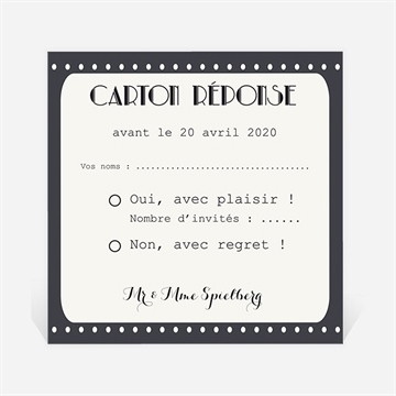 Carton réponse anniversaire de mariage le film de notre vie