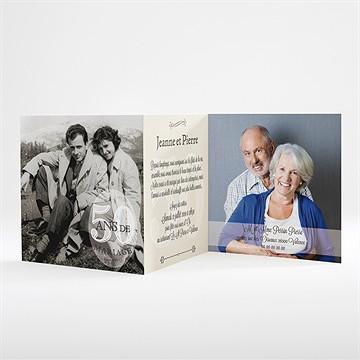 Invitation anniversaire de mariage notre roman photo accordéon - Intérieur du faire-part