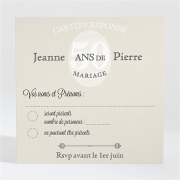 Carton réponse anniversaire de mariage notre roman photo accordéon