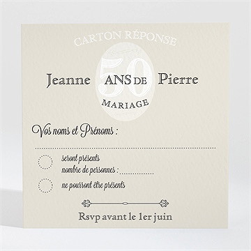 Carton réponse anniversaire de mariage notre roman photo accordéon