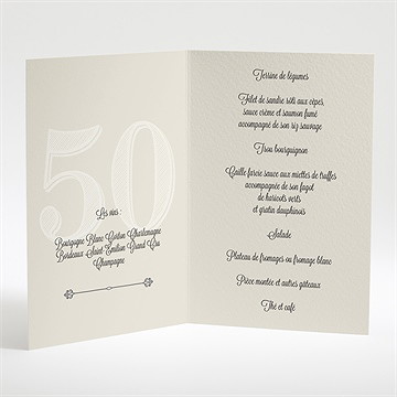 Menu anniversaire de mariage notre roman photo accordéon - Menu ouvert