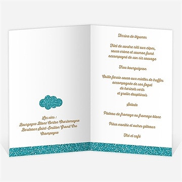 Menu anniversaire de mariage notre tandem - Menu ouvert
