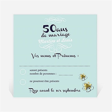 Carton réponse anniversaire de mariage nos beaux souvenirs
