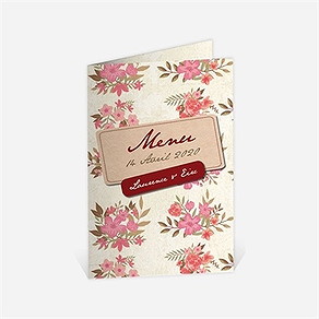Menu anniversaire de mariage carte invitation classique