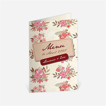 Menu anniversaire de mariage carte invitation classique
