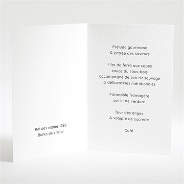 Menu anniversaire de mariage rose poudré - Intérieur du menu