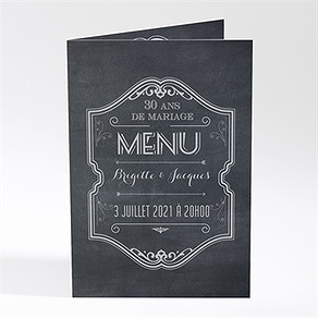 Menu anniversaire de mariage tendance et original photo