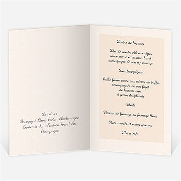 Menu anniversaire de mariage ficelle pastel trompe l'oeil - Menu ouvert