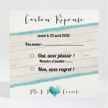 Carton réponse anniversaire de mariage fraîcheur et romantisme