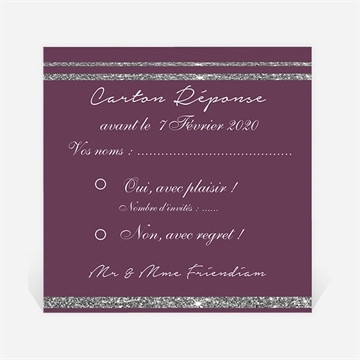 Carton réponse anniversaire de mariage noces d'argent ensemble!