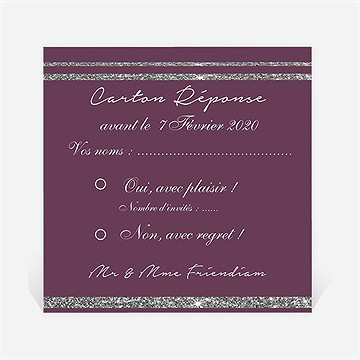 Carton réponse anniversaire de mariage noces d'argent ensemble!