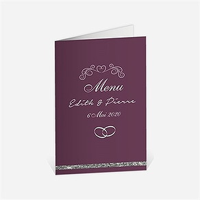Menu anniversaire de mariage noces d'argent ensemble!