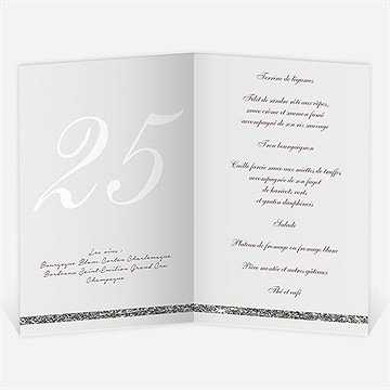 Menu anniversaire de mariage noces d'argent ensemble! - Menu ouvert