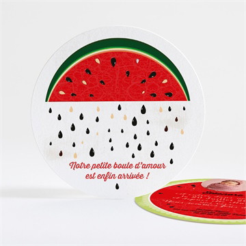 Faire-part naissance jolie pastèque