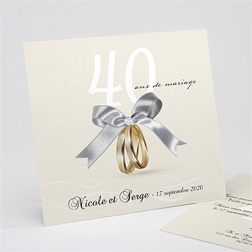 Invitation anniversaire de mariage romantisme