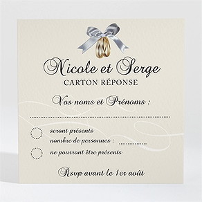 Carton réponse anniversaire de mariage romantisme