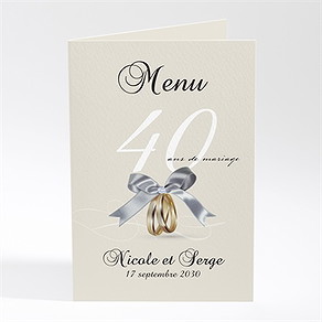 Menu anniversaire de mariage romantisme