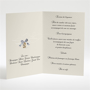 Menu anniversaire de mariage romantisme - Menu ouvert