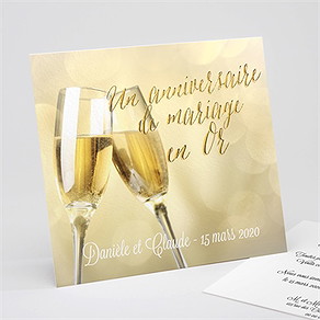 Invitation anniversaire de mariage célébrons nos noces d'or !