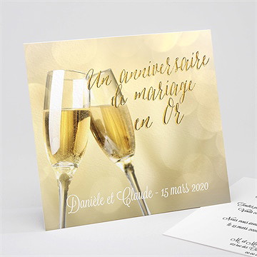 Invitation anniversaire de mariage célébrons nos noces d'or !