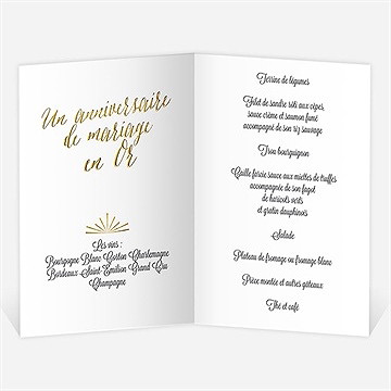 Menu anniversaire de mariage célébrons nos noces d'or ! - Menu ouvert