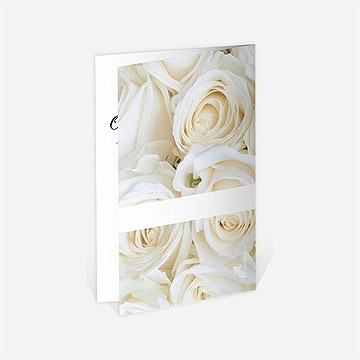 Menu anniversaire de mariage lit de roses blanches - Dos du menu