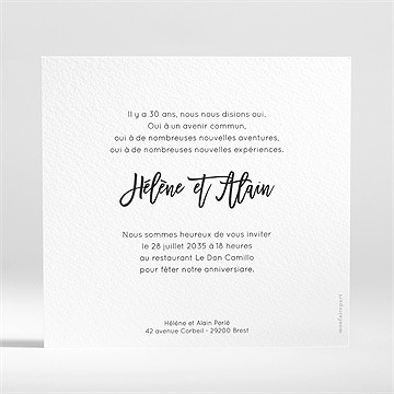 Invitation anniversaire de mariage invitation pêle-mêle - Dos de la carte
