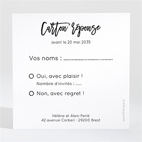 Carton réponse anniversaire de mariage invitation pêle-mêle