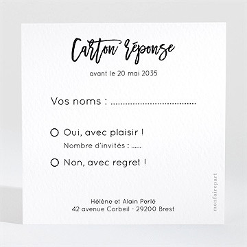 Carton réponse anniversaire de mariage invitation pêle-mêle