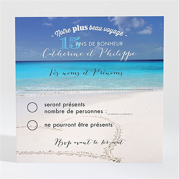 Carton réponse anniversaire de mariage venez voyager avec nous !