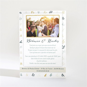 Invitation anniversaire de mariage fêtons ça en musique ! - Dos de la carte