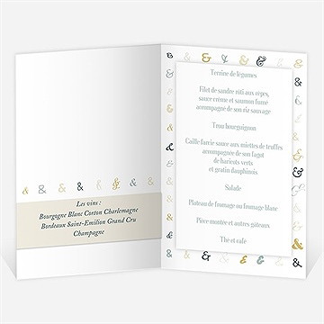 Menu anniversaire de mariage fêtons ça en musique ! - Menu ouvert
