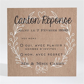 Carton réponse anniversaire de mariage kraft original