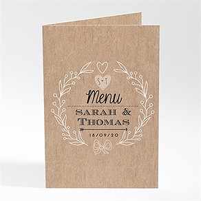 Menu anniversaire de mariage kraft original