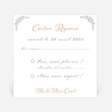 Carton réponse anniversaire de mariage photo et raffinement