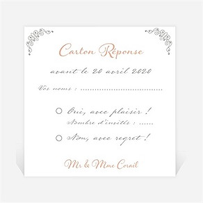 Carton réponse anniversaire de mariage photo et raffinement