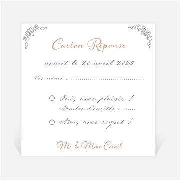 Carton réponse anniversaire de mariage photo et raffinement