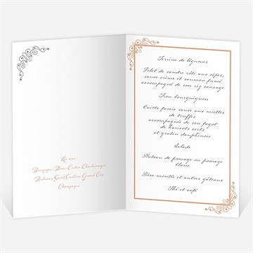 Menu anniversaire de mariage photo et raffinement - Menu ouvert