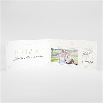 Invitation anniversaire de mariage carte chic et tendance - Intérieur du faire-part