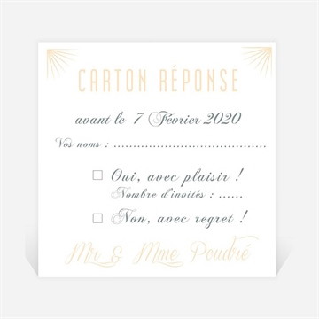 Carton réponse anniversaire de mariage carte chic et tendance