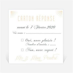 Carton réponse anniversaire de mariage carte chic et tendance