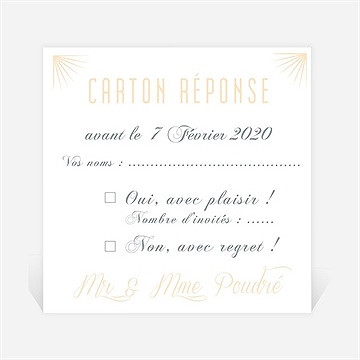 Carton réponse anniversaire de mariage carte chic et tendance