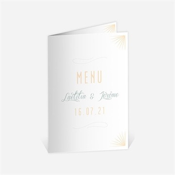 Menu anniversaire de mariage carte chic et tendance