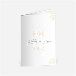Menu anniversaire de mariage carte chic et tendance