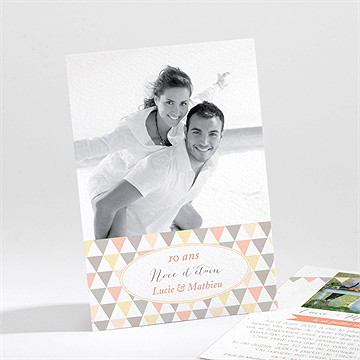 Invitation anniversaire de mariage motifs geometriques photo