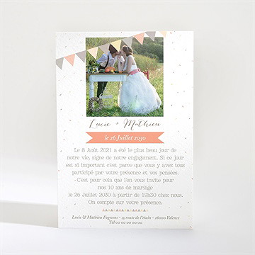 Invitation anniversaire de mariage motifs geometriques photo - Dos de la carte