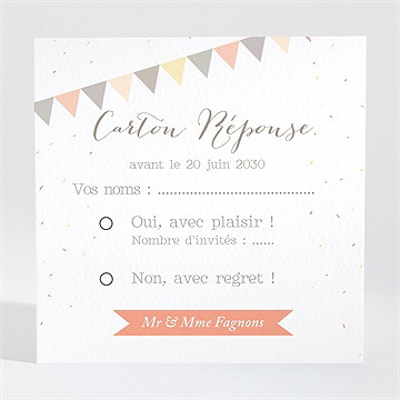 Carton réponse anniversaire de mariage motifs geometriques photo