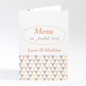 Menu anniversaire de mariage motifs geometriques photo
